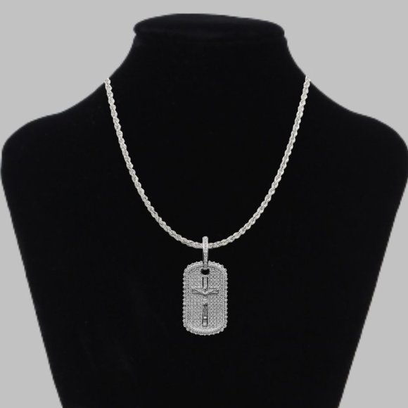 NEW | Military Style Jesus Cross Iced Out Pendant - Picture 2 of 7